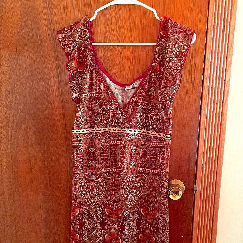 Xhilaration Sleeveless Burgundy y2k Babydoll Dress Women's Size M